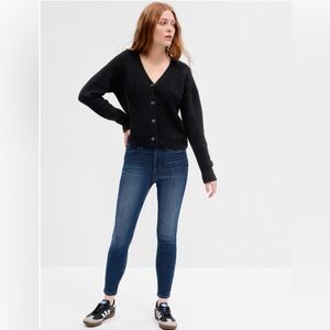 GAP Skinny Jeans Leggings Medium Dark Wash 5 Pocket Zipper Long Tall Size 6